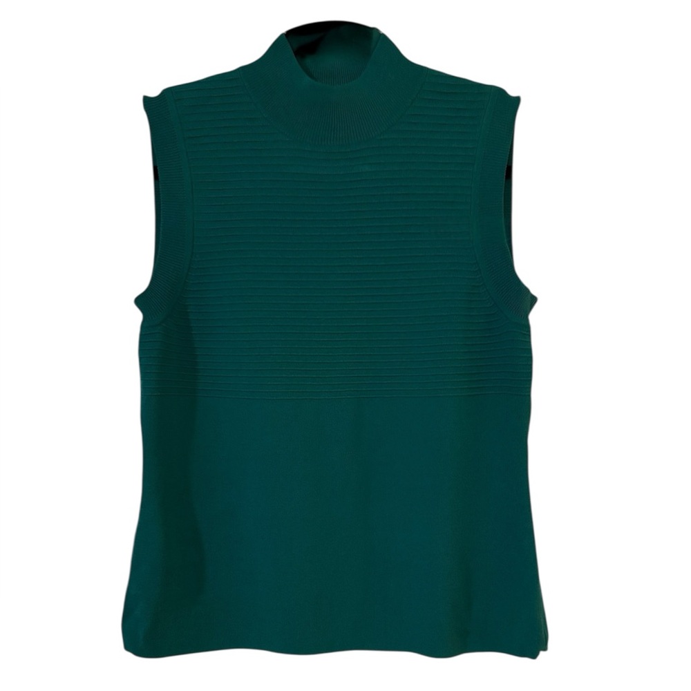 Cable & Gauge Teal Sleeveless mock neck Tank Top